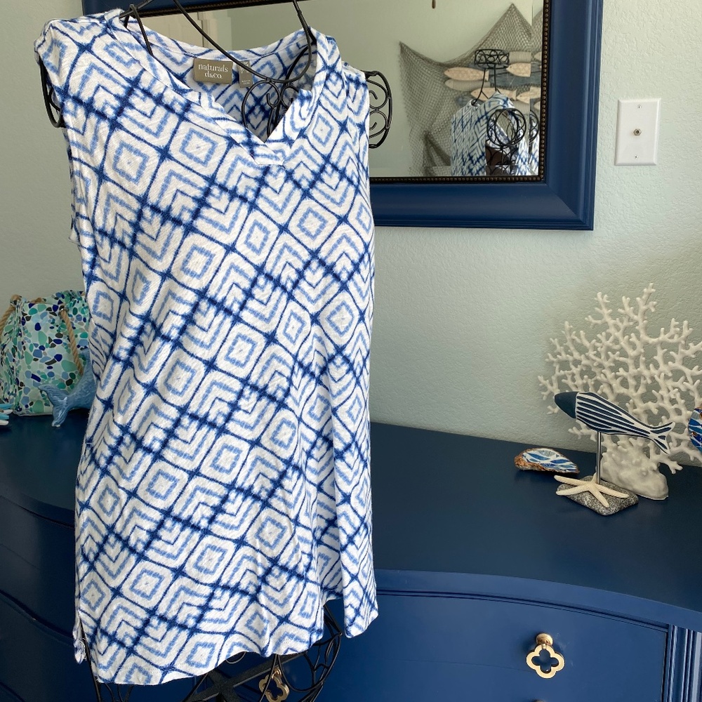 D&C Naturals Cotton Linen Blend Top Sz M